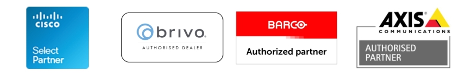 partner logo set 1 Cisco Partner | Brivo Dealer | Barco Partner | Axis Partner
