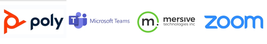 partner logo set 4 Poly | Microsoft Teams | Mersive | Zoom