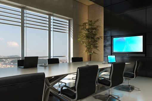 Video conferencing system in a boardroom