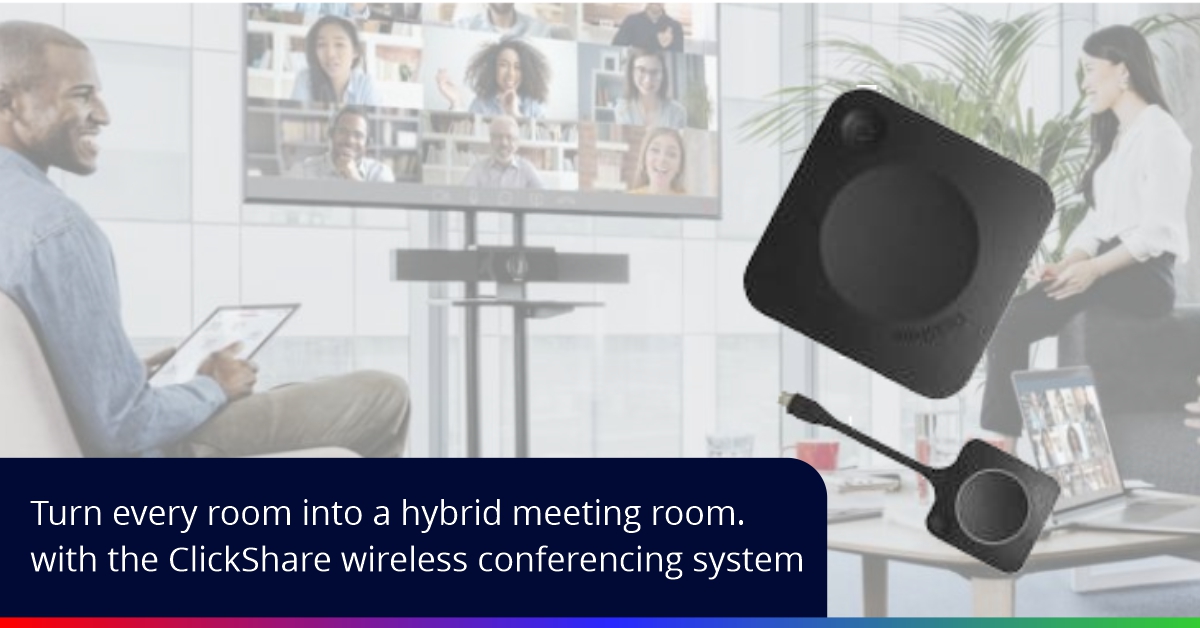 Barco ClickShare wireless conferencing system Turn every room into a hybrid meeting room. with the ClickShare wireless conferencing system