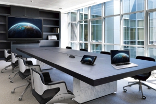 Modern meeting room equipped with audiovisual technology