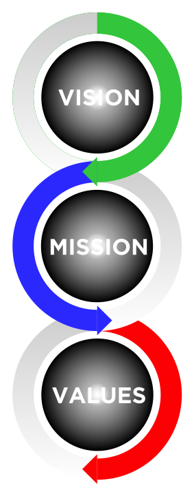Vision - Mission - Values infographic