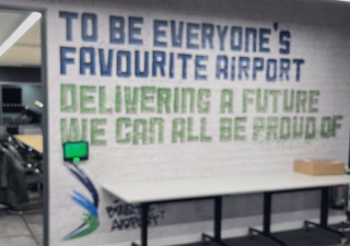 Sign at Bristol Airport outside meeting room