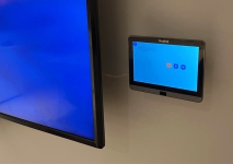 Yealink video conferencing with touch panel.