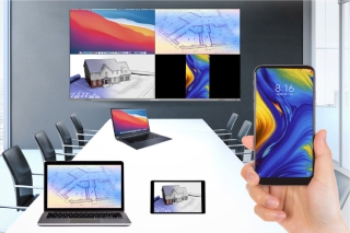 Absenicon X series display featuring interactive touch screen and wireless screen sharing