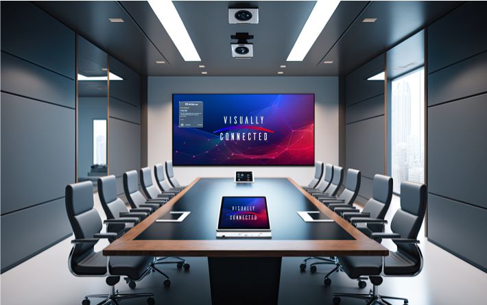 Audiovisual technology solutions for meeting rooms.
