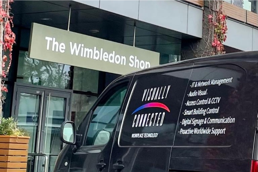 Visually Connected installation team arriving at AELTC Wimbledon for AV install