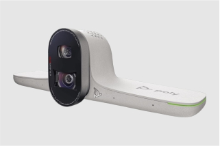 The Poly Studio E70 is an intelligent camera that enhances video conferencing experiences in large meeting rooms