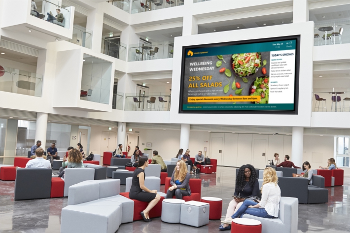 Digital signage in communal area